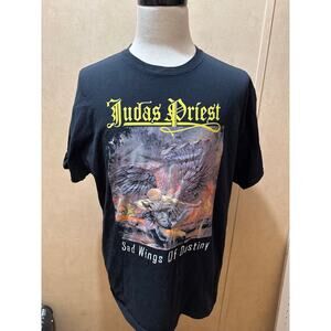 Judas Priest Sad Wings of Destiny Band T-Shirt Black XL Heavy Cotton